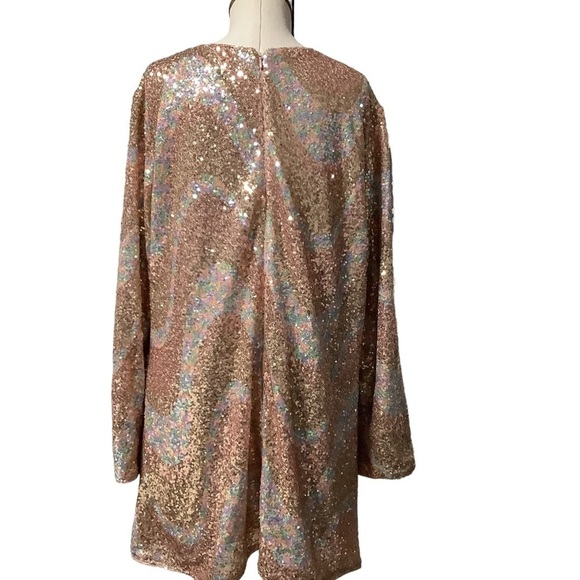 H&M Rose Gold Sequin Dress - Size XL - Picture 4 of 12
